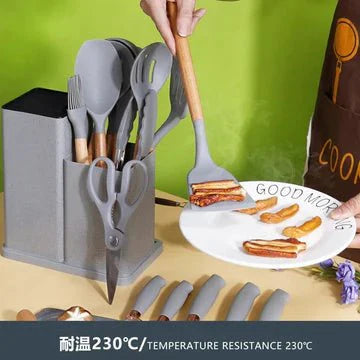 19-Pieces Silicone Kitchenware Utensils Set