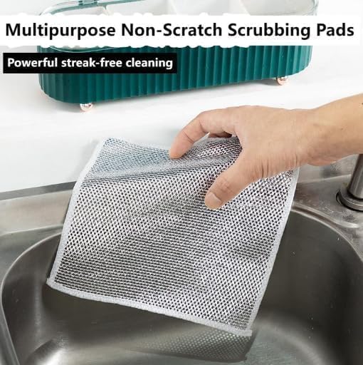 Silver wire cleaning kitchen cloth (pack of 3)