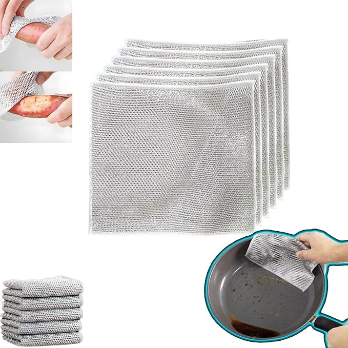 Silver wire cleaning kitchen cloth (pack of 3)